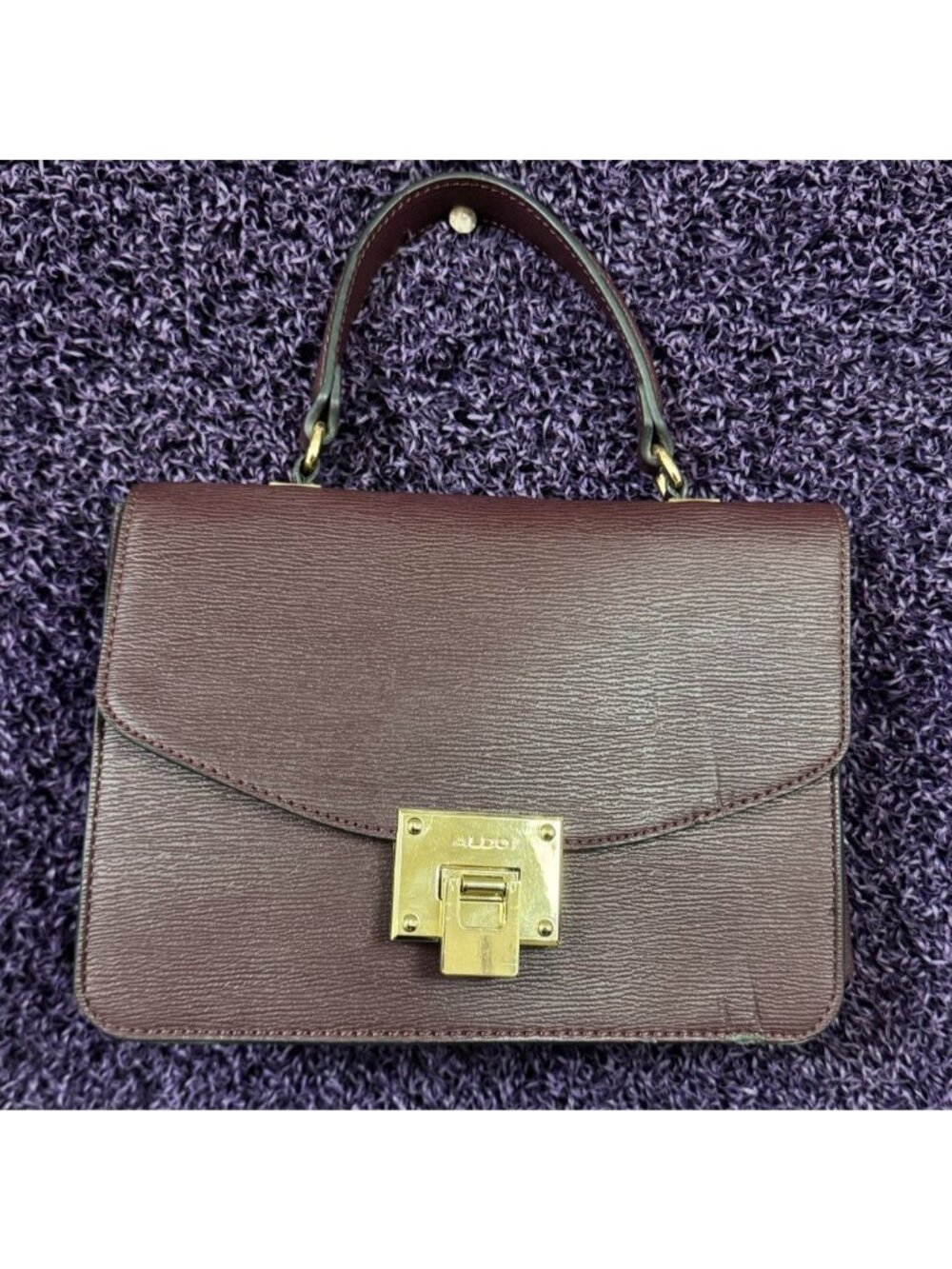Aldo Burgundy with Gold Hardware Satchel